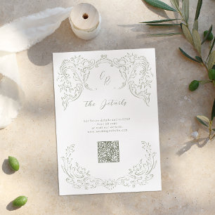 Information om Sage Vintage Flourish Monogram Bröl Tilläggskort