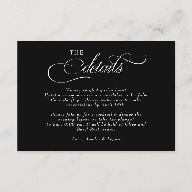 Information om Script Bröllop Tilläggskort (Framsida)