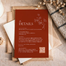 Information om Sienna Terracotta Blommigt Qr code  Tilläggskort