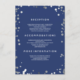 Information om silver Confetti Navy Bröllop - Info Tilläggskort