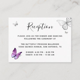 Information om silver och Light Lila Butterfly Tilläggskort