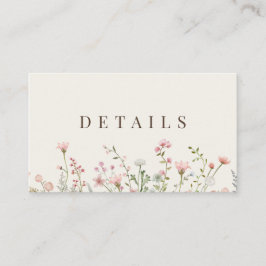 Information om Simple Boho Wildblomige Beige Tilläggskort
