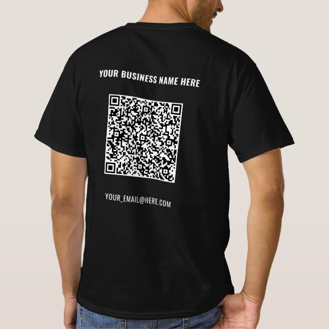 Information om skanning av QR-kod och Anpassningsb T Shirt (Baksida)