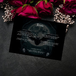 Information om Skeleton Skull Mörk Gothic Bröllop Tilläggskort