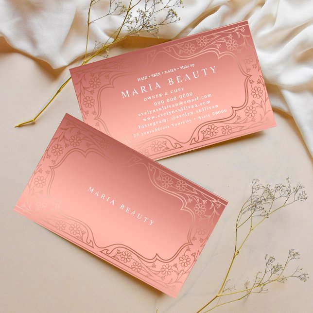 Information om skönhetssalon för konstnären Ro gul Visitkort (Skapare uppladdad)