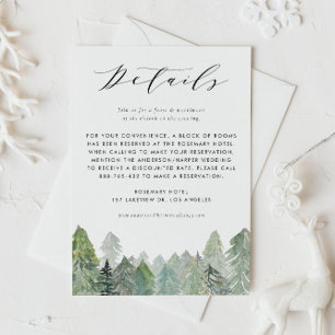 Information om Snowy Watercolor Evergreen Forest B Tilläggskort
