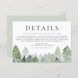 Information om Snowy Watercolor Winter Evergreen F Tilläggskort