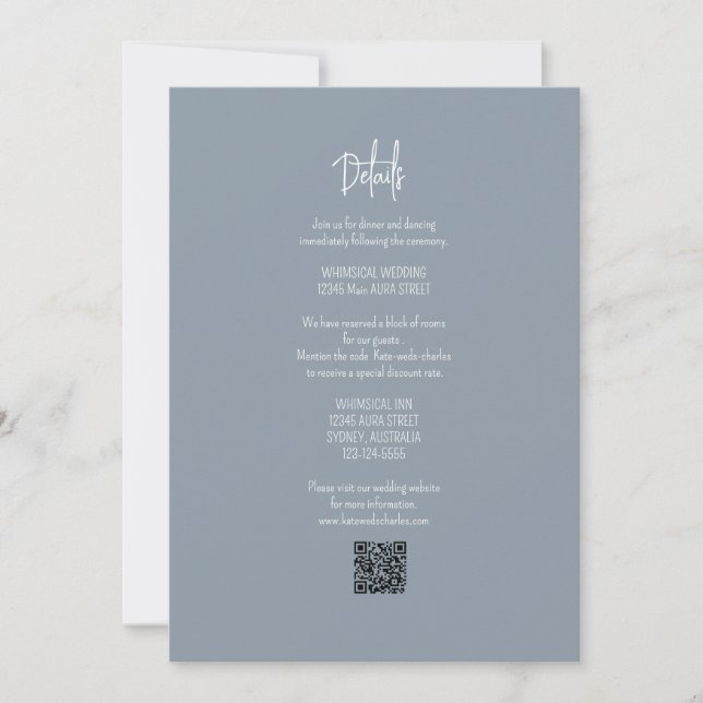 Information om snyggt Elegant Modern Bröllop med e Inbjudningar (Framsida)