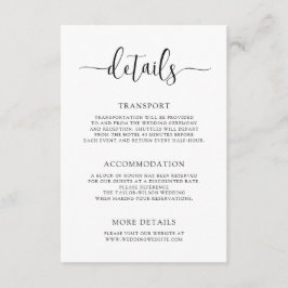 Information om snyggt Modern Calligraphy Bröllop Tilläggskort