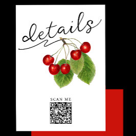 Information om snyggt White Red Cherry Digital QR- Tilläggskort