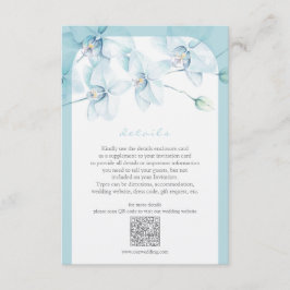 Information om Soft Blue Orchid Bröllop Tilläggskort