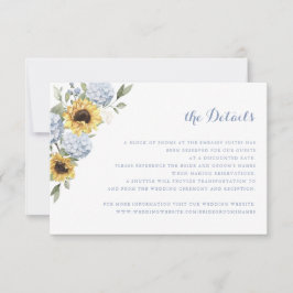 Information om solblommor Blue Hydrangea Greenery  Inbjudningar