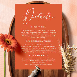 Information om solnedgång i Verona Orange Calligra Tilläggskort