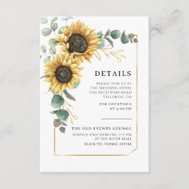 Information om solros Eucalyptus Foliage Bröllop Tilläggskort