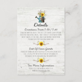 Information om solrosrot, Rustic Wood Bröllop / Ri Tilläggskort