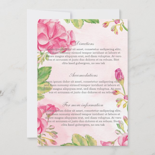 Information om sommarblommor i Bröllop Inbjudningar (Framsida)