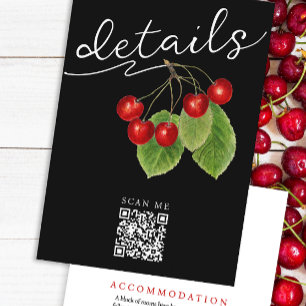 Information om söt Black Red Cherries QR Code Bröl Tilläggskort