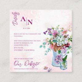 Information om söt Rustic Rosa Blommigt Garden Wed Tilläggskort