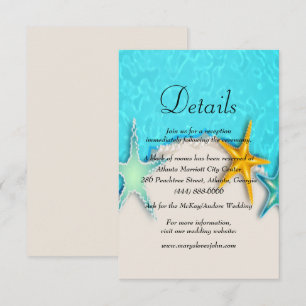 Information om söt Starfish Summer Beach Wedding Tilläggskort