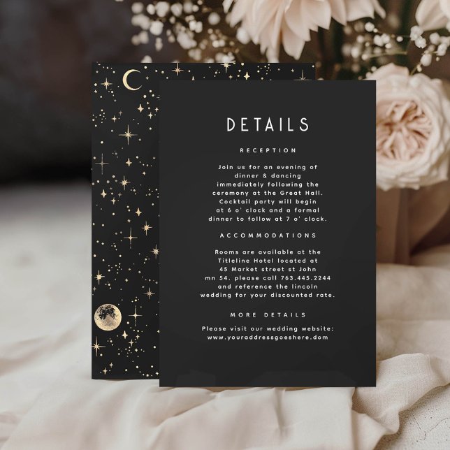 Information om Starry Night Celestial Black Guld B Tilläggskort (Celestial Black Details Cards)