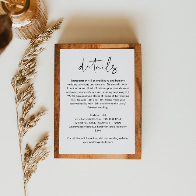 Information om STELLA-kort med minimalistisk Bröll Tilläggskort (Skapare uppladdad)