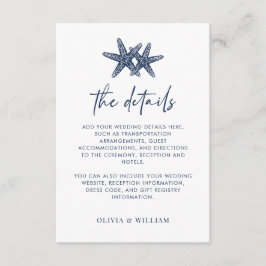 Information om stjärnfiskens moderna marinblåsbröl tilläggskort