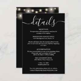 Information om String Ljus Black and White Bröllop Tilläggskort