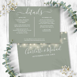Information om String Ljus Sage Grönt Bröllop Info Inbjudningar