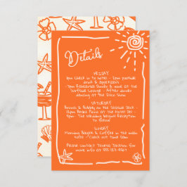 Information om Sunny Tropical Hand plockade Bröllo Inbjudningar