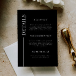 Information om svart Bröllop i ren linje Tilläggskort