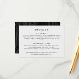 Information om svart marmor bröllop tilläggskort