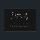 Information om svart och vit modern handskriven Br Tilläggskort<br><div class="desc">Svartvit,  modern,  handskriven Bröllop-informationshölje</div>