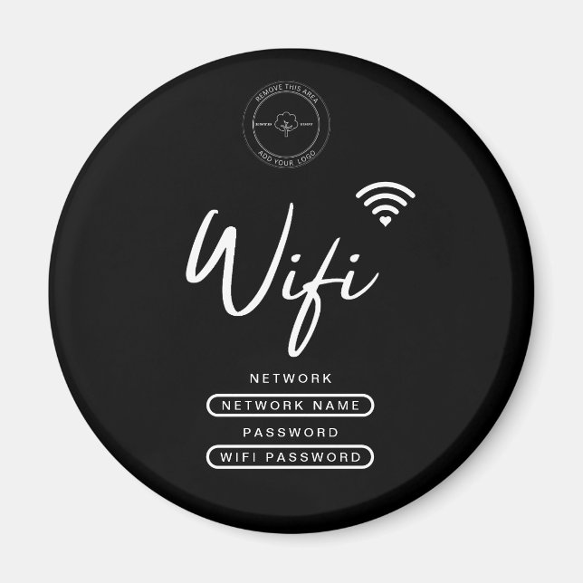 Information om svart och vit WiFi-Logotyp för mode Magnet (Framsidan)