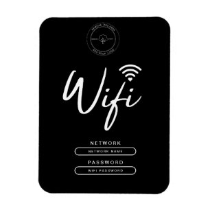Information om svart och vit WiFi-Logotyp för mode Magnet