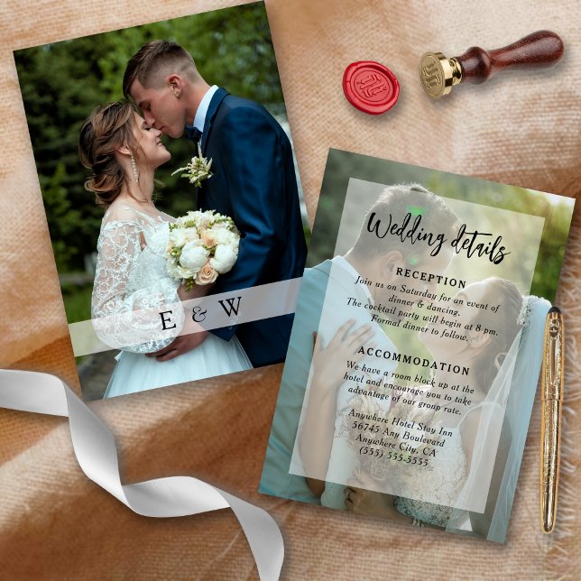 Information om svart skript Bröllop med enkel vit  Tilläggskort (Skapare uppladdad)