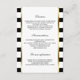 Information om svart-vit-randig bröllopsdetalj tilläggskort