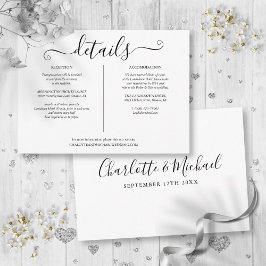 Information om svarta och vita brölljsdetaljer tilläggskort