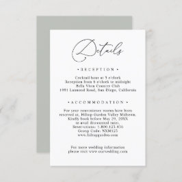 Information om Svartvit Grönt Bröllop Tilläggskort