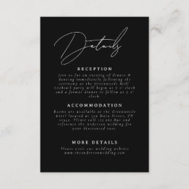 Information om svartvit minimalistiskt skript Bröl Tilläggskort