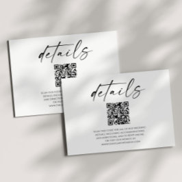 Information om svartvit QR-kod Bröllop för elegant Tilläggskort