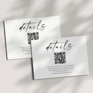 Information om svartvit QR-kod Bröllop för elegant Tilläggskort