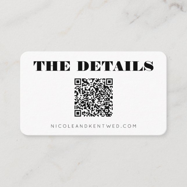 Information om svartvit QR-kod på Personligt bröll Tilläggskort (Framsida)