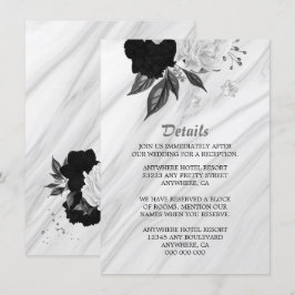 Information om svartvita blommor i eleganten tilläggskort