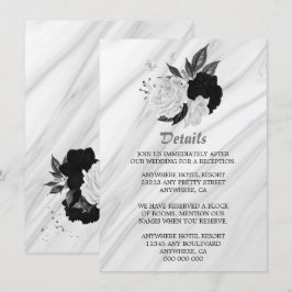 Information om svartvita blommor i eleganten tilläggskort