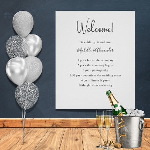 Information om svartvita bröllopsprogram poster