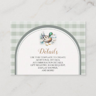 Information om Sweet Little Duckling Gingham Baby Tilläggskort