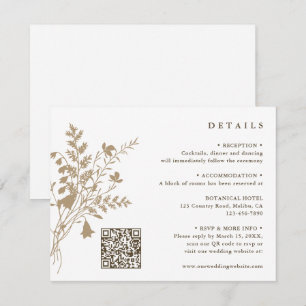 Information om Tan & White WildblomBouquet Bröllop Tilläggskort