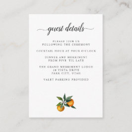 Information om Tangerine Citrus BRÖLLOP Tilläggskort