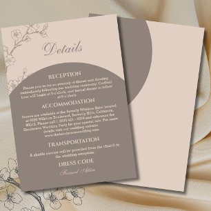Information om Taupe Modern Blommigt Japandi Bröll Tilläggskort