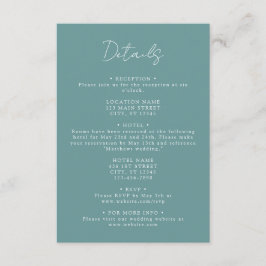 Information om Teal Coordinate Bröllop Tilläggskort
